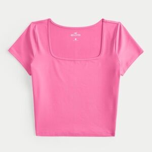 Pink Hollister Seamless Square Neck Tee